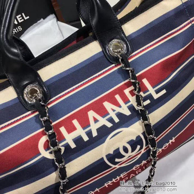 香奈兒CHANEL 66941 2018最新款大號沙灘牛仔帆布包 經典旅遊購物袋系列專櫃爆款DSC1157